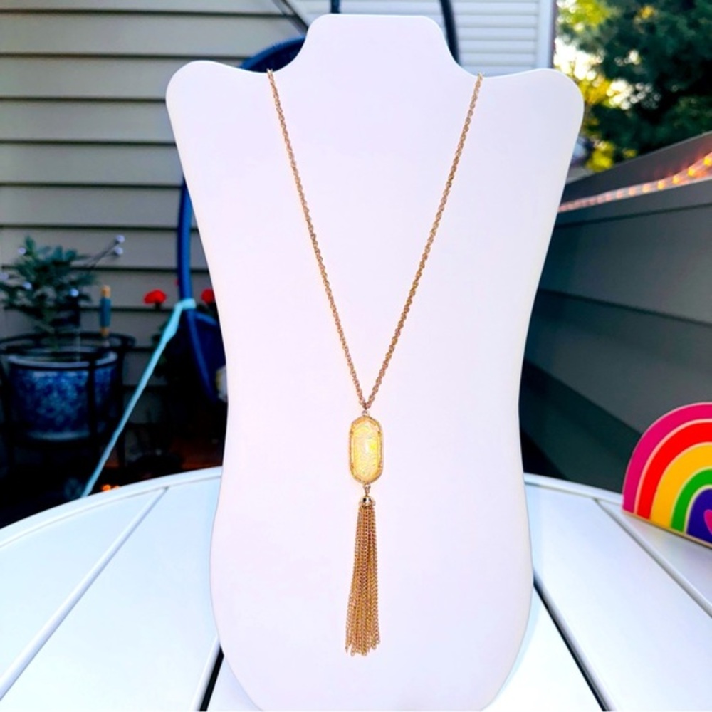 Iridescent charm necklace